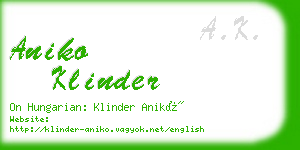 aniko klinder business card